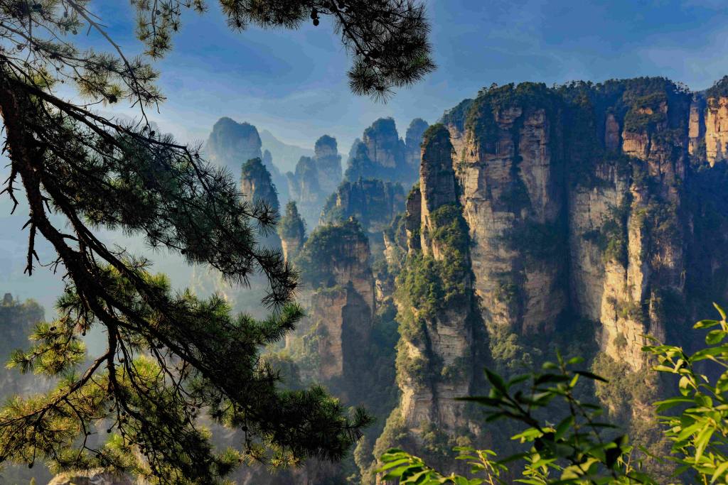 Zhangjiajie Avatar mountains in mist
